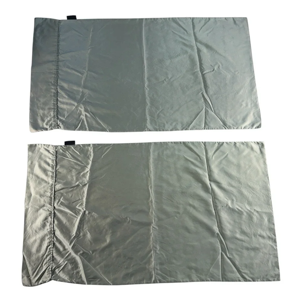 2 Night Pillowcases King‎ Green Dualsilk Mulberry Silk Blend Satin Washable